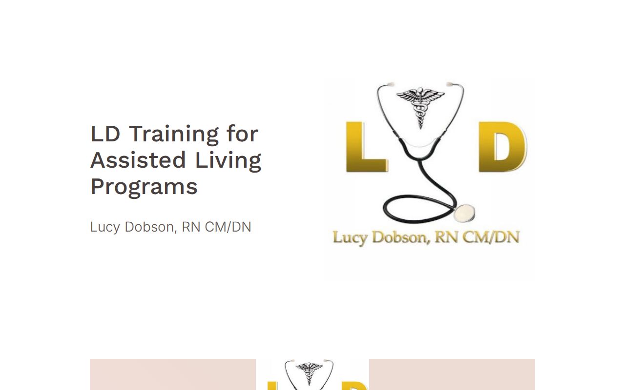 Ldv Training LD Training for Assisted Living Programs